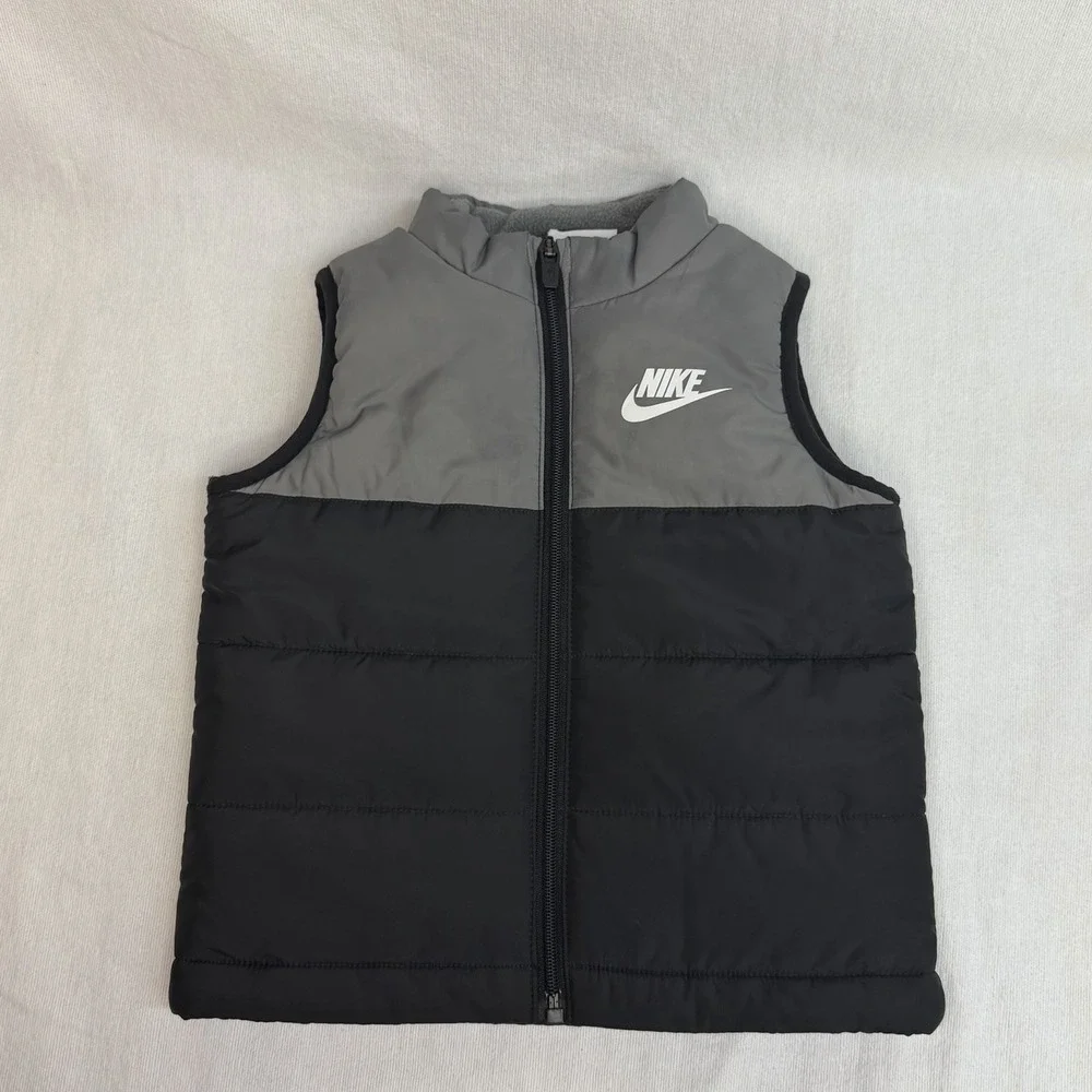 Nike Toddler Puffer Vest Grey Black 2T Winter Outerwear